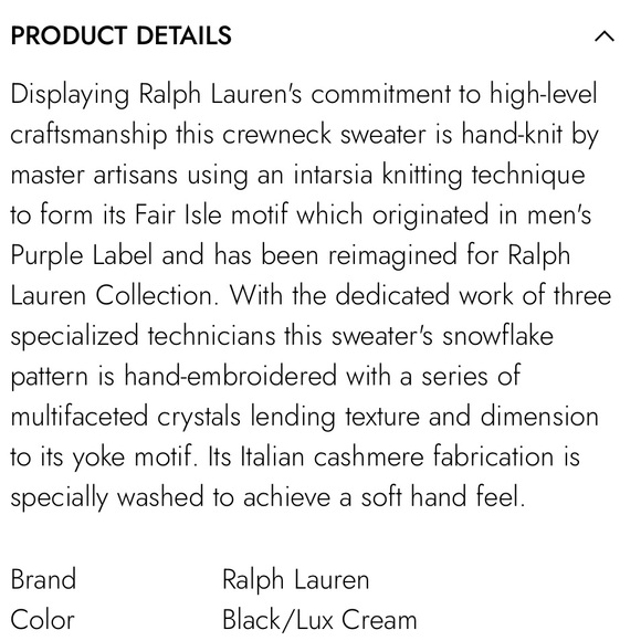 Ralph Lauren Purple Label Hand Knit Embellished 100% Cashmere Fair Isle Sweater - Picture 16 of 16